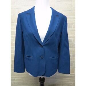 Women's Size 12 Pendleton Navy Blue 100% Virgin Wool Blazer - Two Buttons